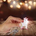 Porte-clés licorne blanc et rose avec sons et lumières intégrés