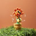 Fleur de tournesol orange dansante en polyester