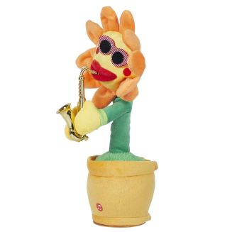 Fleur de tournesol orange dansante en polyester