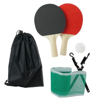 Kit de jeu de tennis de table mobile avec Filet ajustable, 2 raquettes, 2 balles, housse incluse
