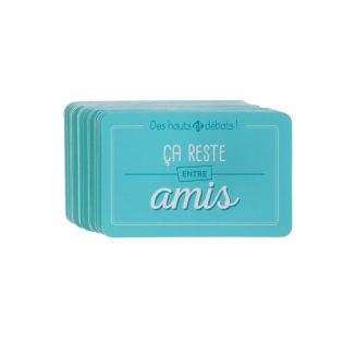 Jeu de 54 cartes à débat sur le thème "amitié" en papier bleu et blanc