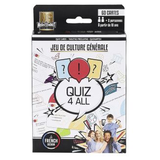 Jeu de 60 cartes quizz de culture générale multicolore