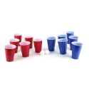 Jeu à boire Bière Pong de 12 verres réutilisables (bleus et rouges) + 2 balles