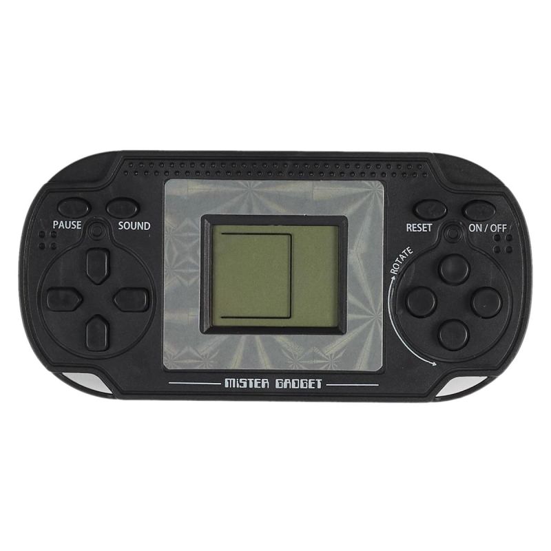 Console rétro mini arcade noire en plastique avec 23 jeux classiques intégrés