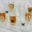 Jeu à boire tic tac toe en verre avec 9 verres shots (4 croix et 5 ronds)