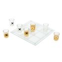 Jeu à boire tic tac toe en verre avec 9 verres shots (4 croix et 5 ronds)