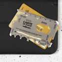 Carte de survie multifonction 16-en-1 en acier inoxydable argenté