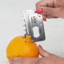 Carte de survie multifonction 16-en-1 en acier inoxydable argenté
