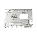 Carte de survie multifonction 16-en-1 en acier inoxydable argenté