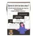 Jeu du dilemme avec 50 cartes noires et blanches pour des choix impossibles
