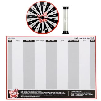 Jeu du Baccalauréat avec 50 feuilles + 1 roulette et 1 sablier inclus