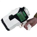 Pistolet à bulles Led rechargeables (32 trous) noir et blanc avec plateau et tube de savon (60 ml)