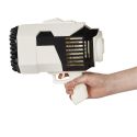 Pistolet à bulles Led rechargeables (32 trous) noir et blanc avec plateau et tube de savon (60 ml)