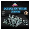 Jeu à boire d'échecs en verre avec son plateau et ses 32 verres shots