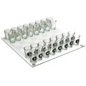 Jeu à boire d'échecs en verre avec son plateau et ses 32 verres shots