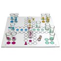 Jeu à boire petits chevaux en verre avec son plateau et ses 16 verres shots