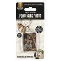 Porte-clé photo double face transparent en plastique résistant