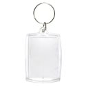 Porte-clé photo double face transparent en plastique résistant