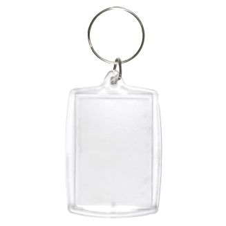 Porte-clé photo double face transparent en plastique résistant