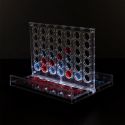 Jeu du 4 à la suite transparent avec pions rouges et bleus et éclairage LED
