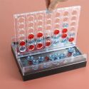Jeu du 4 à la suite transparent avec pions rouges et bleus et éclairage LED