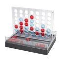 Jeu du 4 à la suite transparent avec pions rouges et bleus et éclairage LED