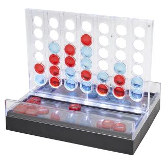 Jeu du 4 à la suite transparent avec pions rouges et bleus et éclairage LED