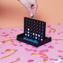 Jeu du 4 à la suite mini avec plateau noire et 42 jetons bleus en plastique