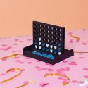 Jeu du 4 à la suite mini avec plateau noire et 42 jetons bleus en plastique
