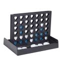 Jeu du 4 à la suite mini avec plateau noire et 42 jetons bleus en plastique