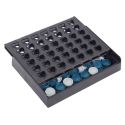 Jeu du 4 à la suite mini avec plateau noire et 42 jetons bleus en plastique