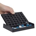 Jeu du 4 à la suite mini avec plateau noire et 42 jetons bleus en plastique