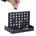 Jeu du 4 à la suite mini avec plateau noire et 42 jetons bleus en plastique