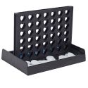 Jeu du 4 à la suite mini avec plateau noire et 42 jetons bleus en plastique
