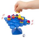 Jeu d’équilibre en plastique bleu avec 48 pièces multicolores et 1 dé inclus