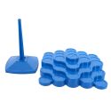 Jeu d’équilibre en plastique bleu avec 48 pièces multicolores et 1 dé inclus
