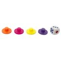 Jeu d’équilibre en plastique bleu avec 48 pièces multicolores et 1 dé inclus
