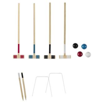 Jeu de croquet en bois pour 4 joueurs
