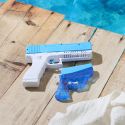 Pistolet 2 en 1 détachable à eau et bulles fonctionnant avec pile bleu et blanc