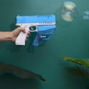 Pistolet 2 en 1 détachable à eau et bulles fonctionnant avec pile bleu et blanc