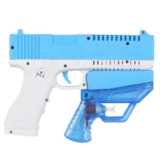 Pistolet 2 en 1 détachable à eau et bulles fonctionnant avec pile bleu et blanc