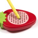 Porte-clés jeu magnétique kawaii fraise avec son stylet aimanté