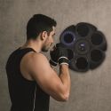 Machine de boxe murale avec enceinte intégrée et une paire de gants et 4 bandes auto-agrippantes