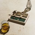 Jeu du shut the box en bois naturel avec ses 2 dés inclus
