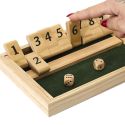 Jeu du shut the box en bois naturel avec ses 2 dés inclus