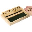 Jeu du shut the box en bois naturel avec ses 2 dés inclus
