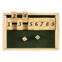 Jeu du shut the box en bois naturel avec ses 2 dés inclus