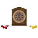 Jeu de fléchettes en bois sur pied avec ses 6 fléchettes jaunes et rouges incluses