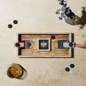 Jeu de lancer de jetons en bois naturel (4 rouges et 4 bleus)