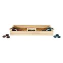 Jeu de lancer de jetons en bois naturel (4 rouges et 4 bleus)